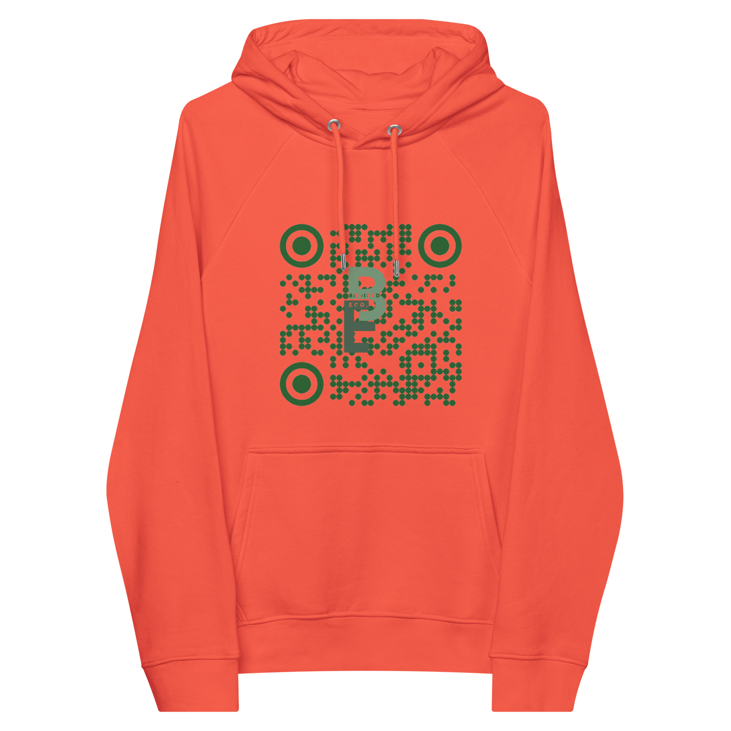 QR Code Unisex Eco Friendly raglan hoodie