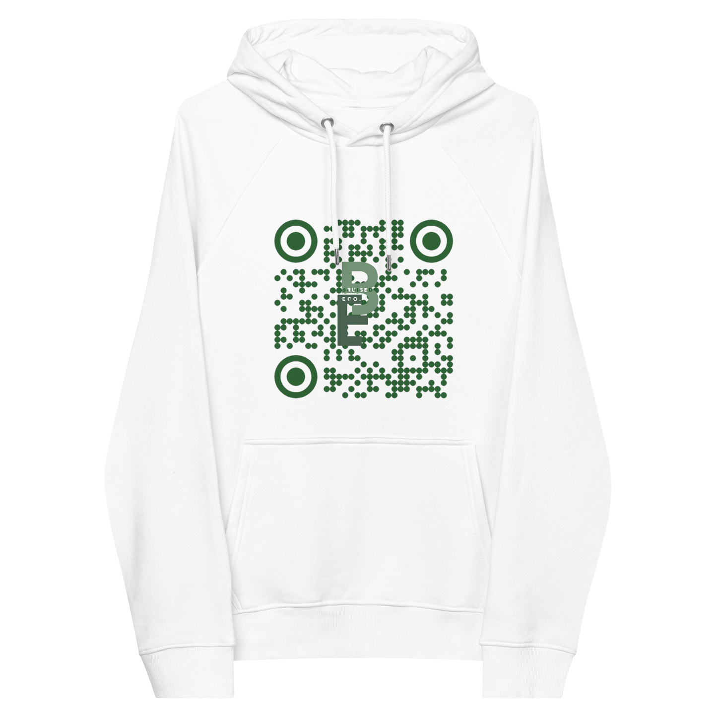 QR Code Unisex Eco Friendly raglan hoodie